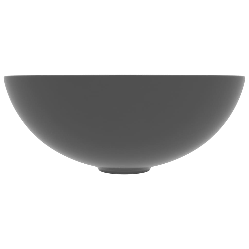 vidaXL Umywalka łazienkowa, ceramiczna, ciemnoszara, okrągła