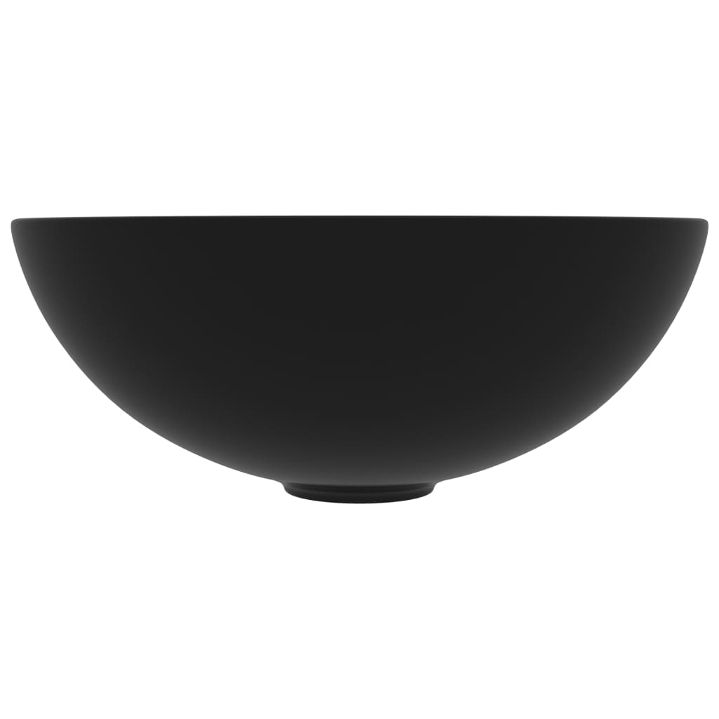 vidaXL Umywalka łazienkowa, ceramiczna, matowa czerń, okrągła