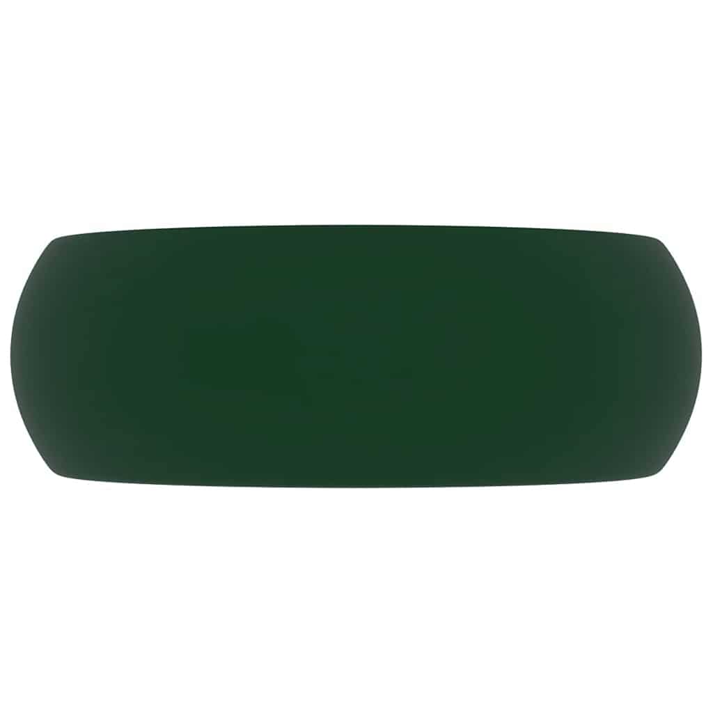 vidaXL Luksusowa, okrągła umywalka, matowa zieleń, 40x15 cm, ceramika