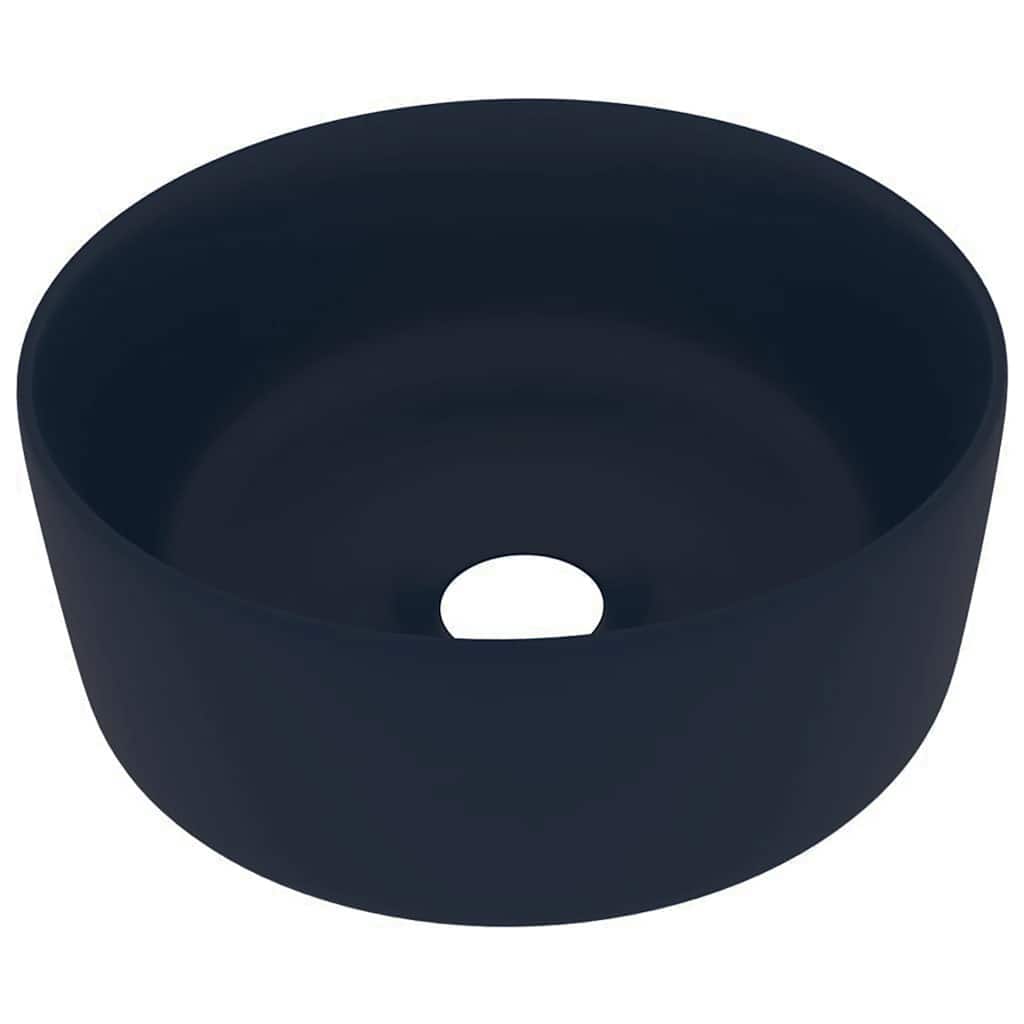 vidaXL Luksusowa, okrągła umywalka, matowy granat, 40x15 cm, ceramika
