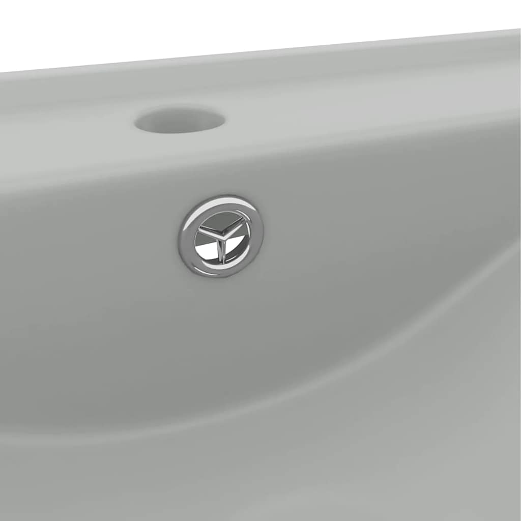 vidaXL Umywalka z otworem na kran, matowy jasnoszary, 60x46 cm