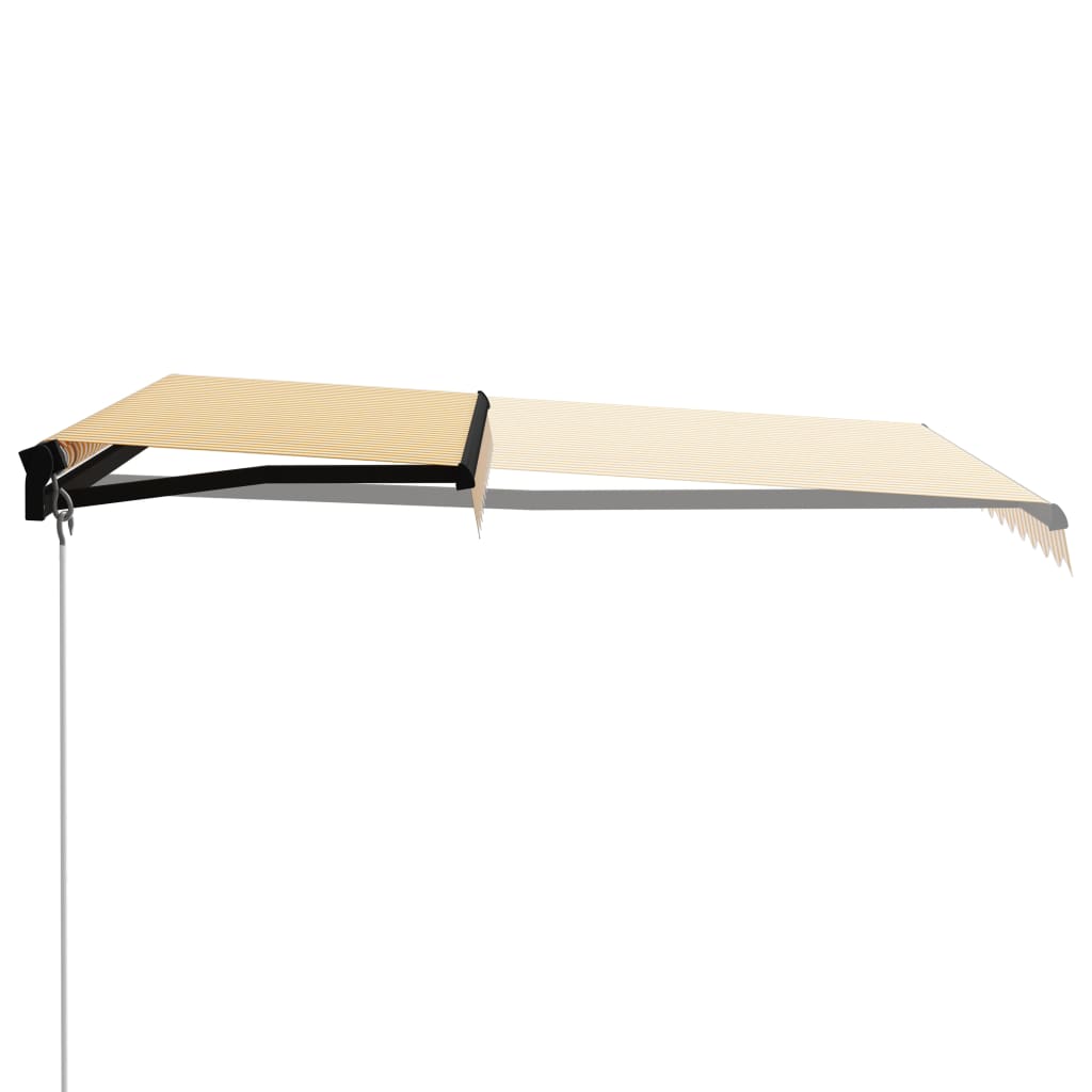 vidaXL Ręcznie zwijana markiza, 300 x 250 cm, żółto-biała