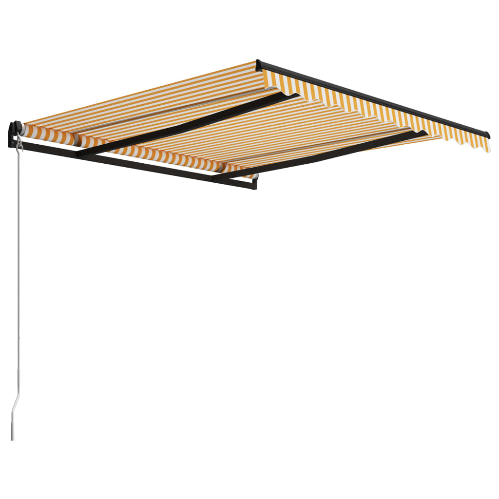 vidaXL Ręcznie zwijana markiza, 300 x 250 cm, żółto-biała