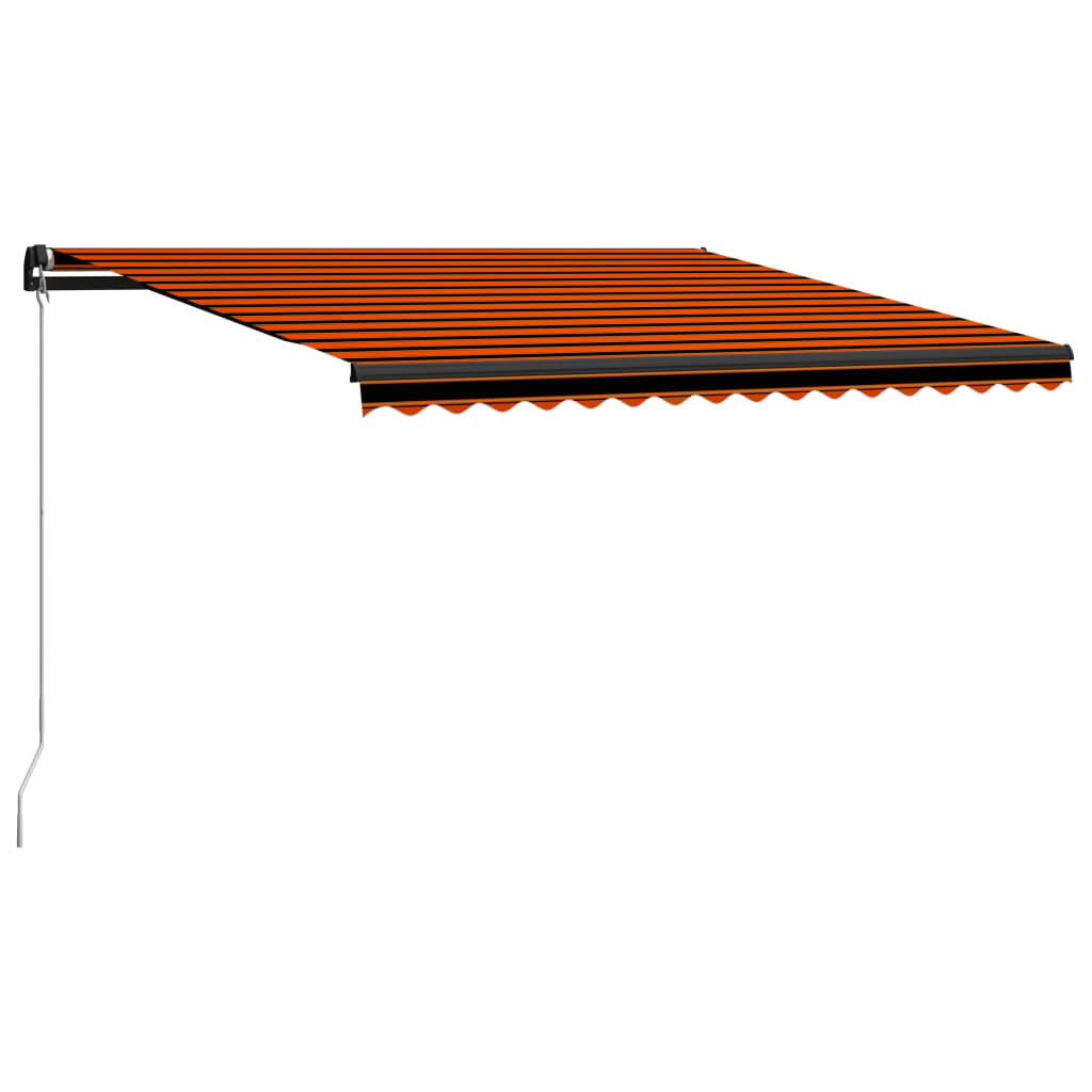 vidaXL Ręcznie zwijana markiza, 450 x 300 cm, pomarańczowo-brązowa