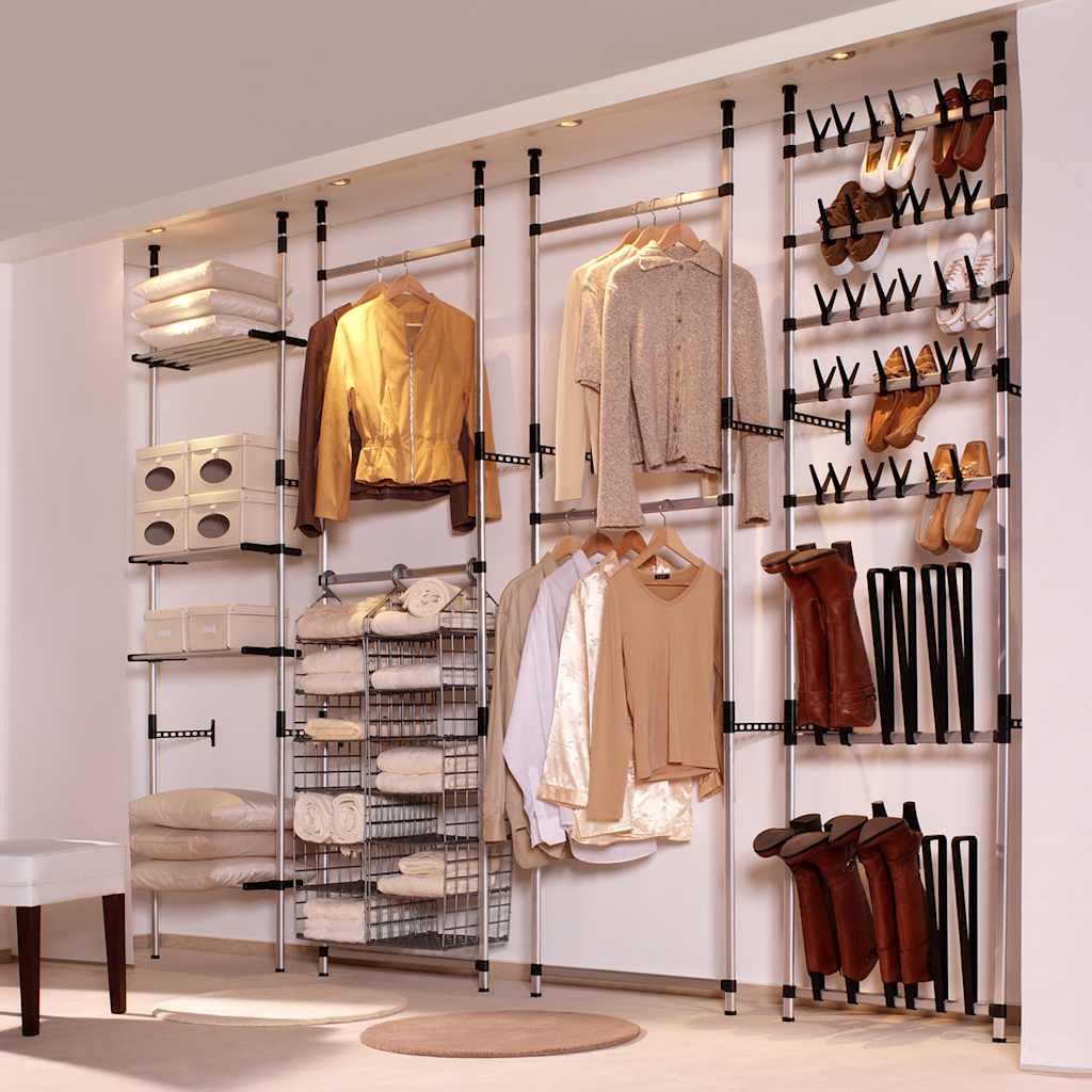vidaXL System teleskopowych drążków do garderoby, aluminiowy