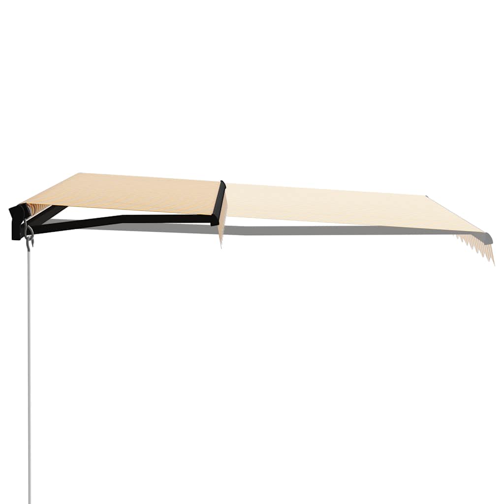 vidaXL Ręcznie zwijana markiza z LED, 300 x 250 cm, żółto-biała