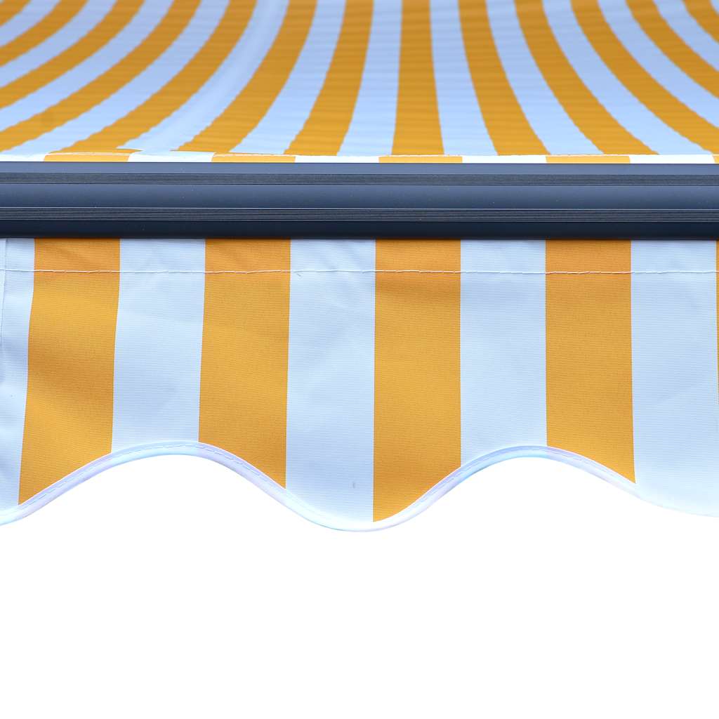 vidaXL Ręcznie zwijana markiza z LED, 300 x 250 cm, żółto-biała