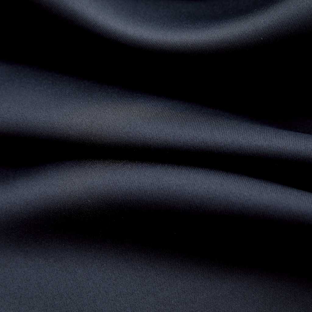 vidaXL Zasłony zaciemniające z kółkami 2 szt. Czarny 97x213 cm Tkanina