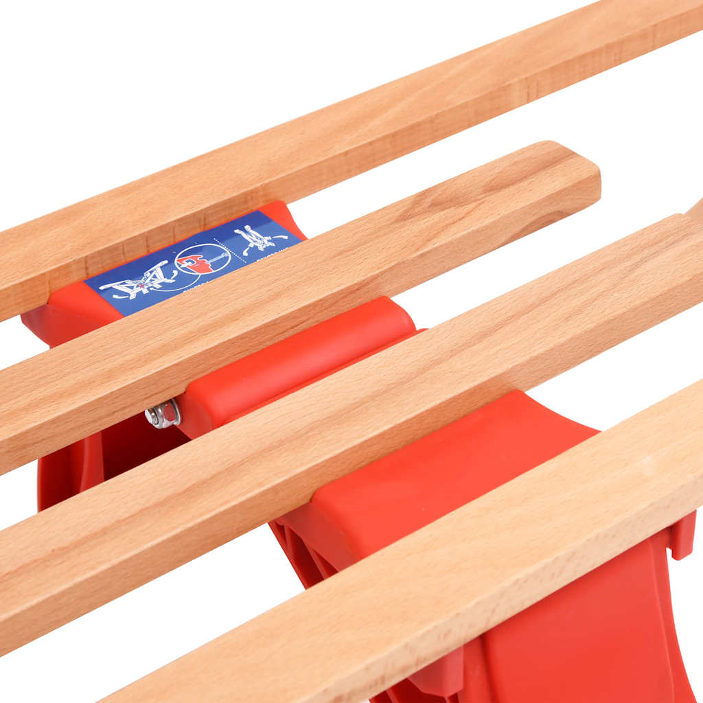 vidaXL Składane sanki z oparciem, 119 cm, drewniane