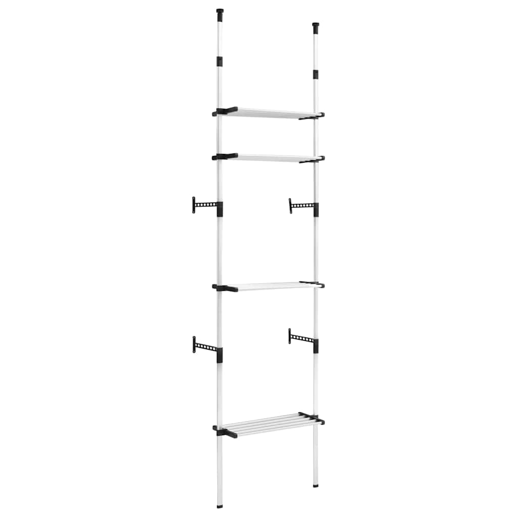 vidaXL System teleskopowych drążków z półkami do garderoby, aluminiowy