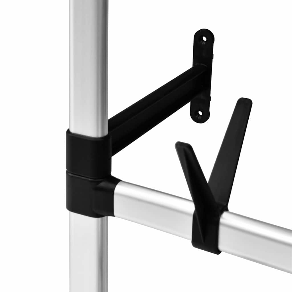 vidaXL Teleskopowy system z półką i drążkami do garderoby, aluminiowy