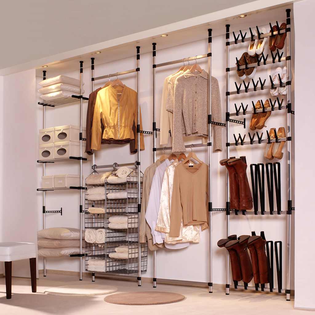 vidaXL System teleskopowych drążków do garderoby, aluminiowy