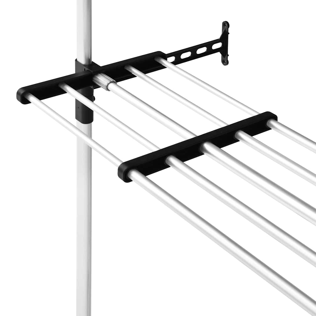 vidaXL Teleskopowy system z półką i drążkami do garderoby, aluminiowy
