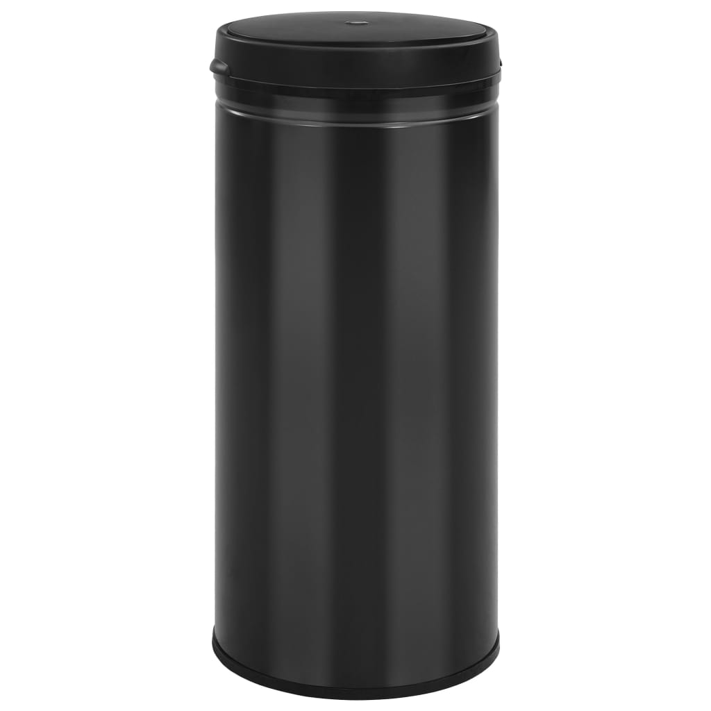 vidaXL Automatyczny kosz na śmieci z czujnikiem, 80 L, stal, czarny