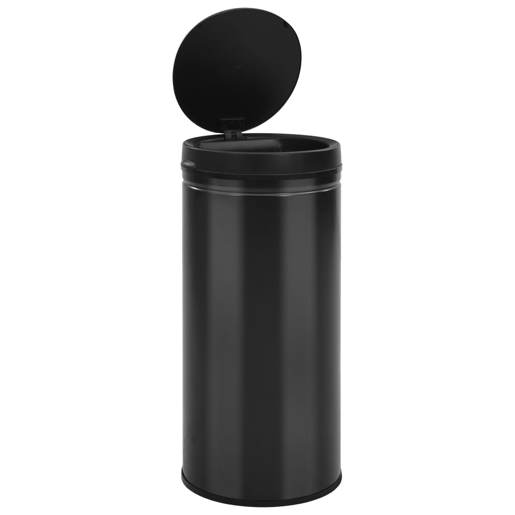 vidaXL Automatyczny kosz na śmieci z czujnikiem, 80 L, stal, czarny