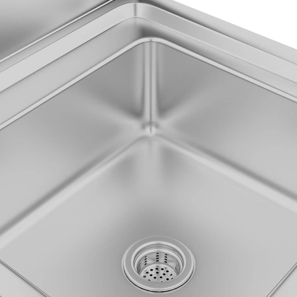 vidaXL Szafka gastronomiczna ze zlewem, 60x60x96 cm, stal nierdzewna