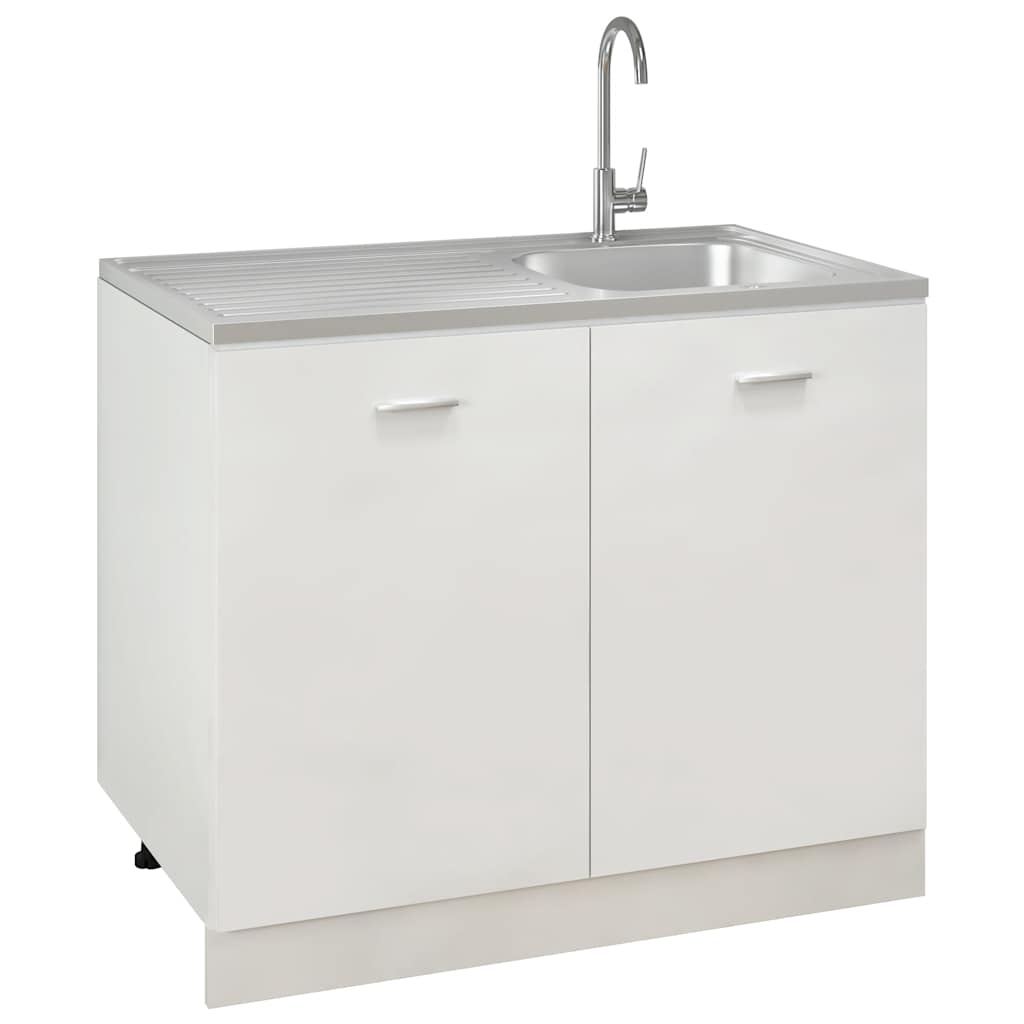 vidaXL Zlew kuchenny z ociekaczem, srebrny, 1000x600x155 mm, stal