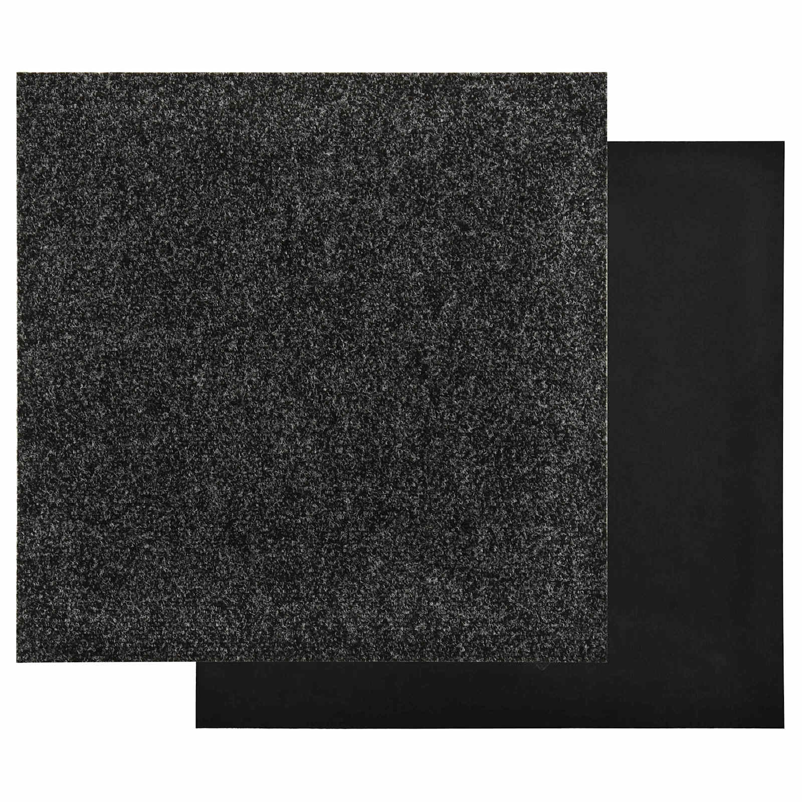 vidaXL Dywan 20 pcs Czarny 50 x 50 cm bitum