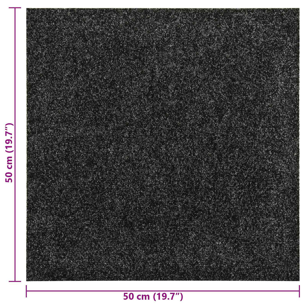 vidaXL Dywan 20 pcs Czarny 50 x 50 cm bitum