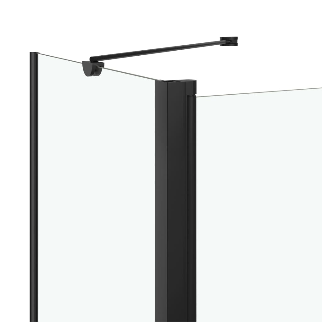 vidaXL Podwójnie składany parawan na wannę, ESG, 120x68x130 cm, czarny