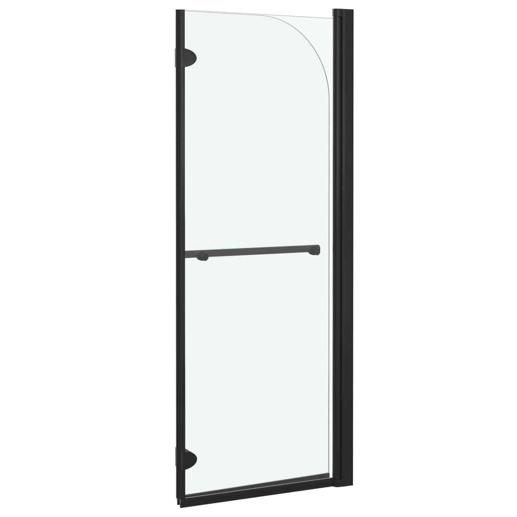 vidaXL Składany parawan nawannowy, 2 panele, ESG, 95 x 140 cm, czarny