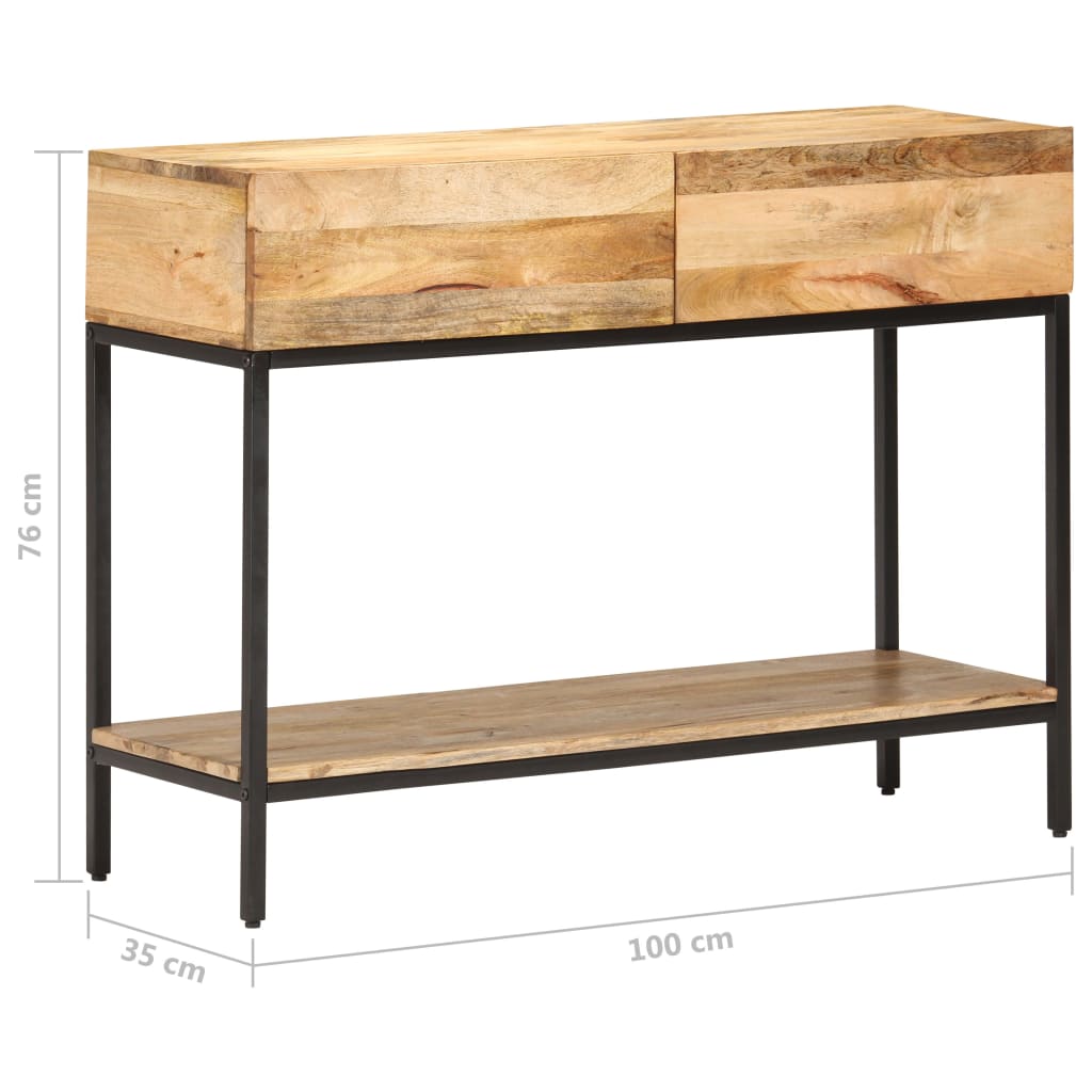 vidaXL Stolik konsola, 100 x 35 x 76 cm, lite drewno mango
