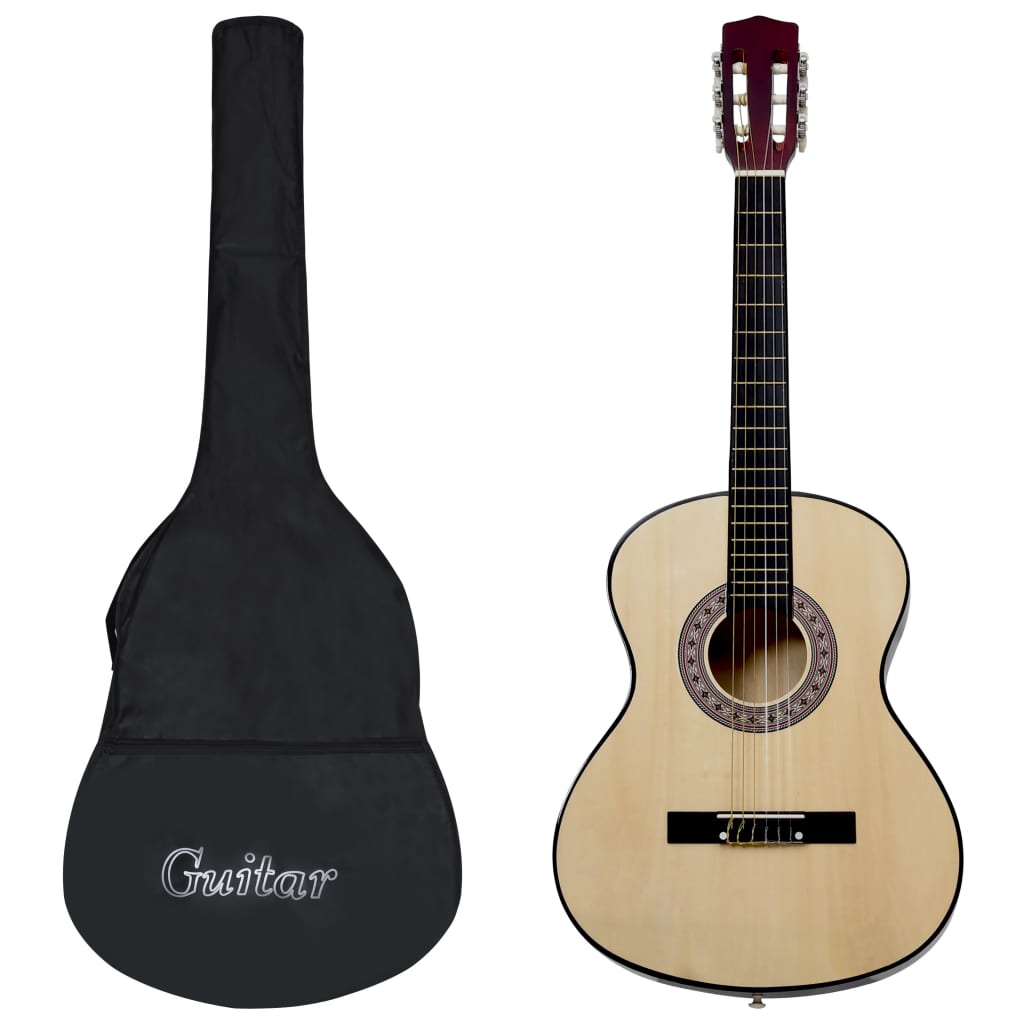 vidaXL Gitara klasyczna dla początkujących, 4/4, 39", z pokrowcem