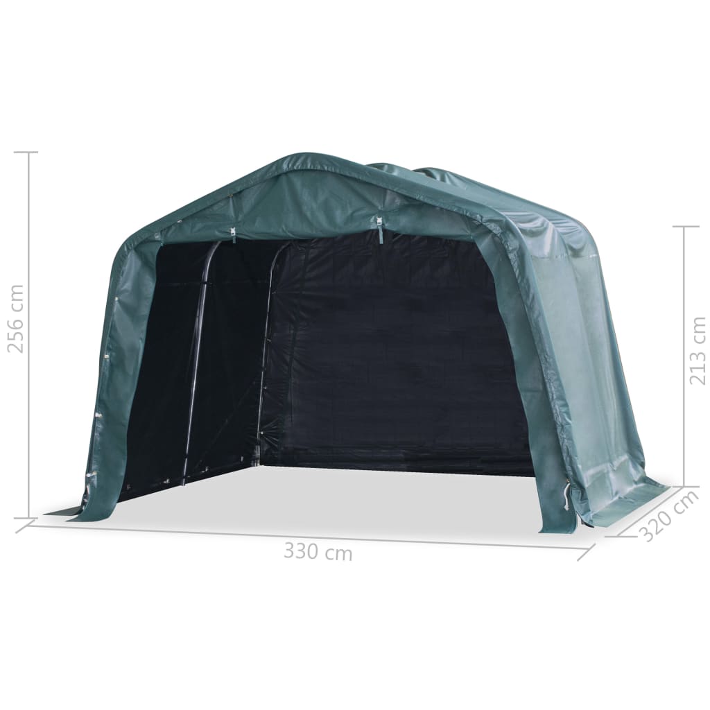 vidaXL Namiot dla bydła, PVC 550 g/m², 3,3 x 3,2 m, ciemnozielony
