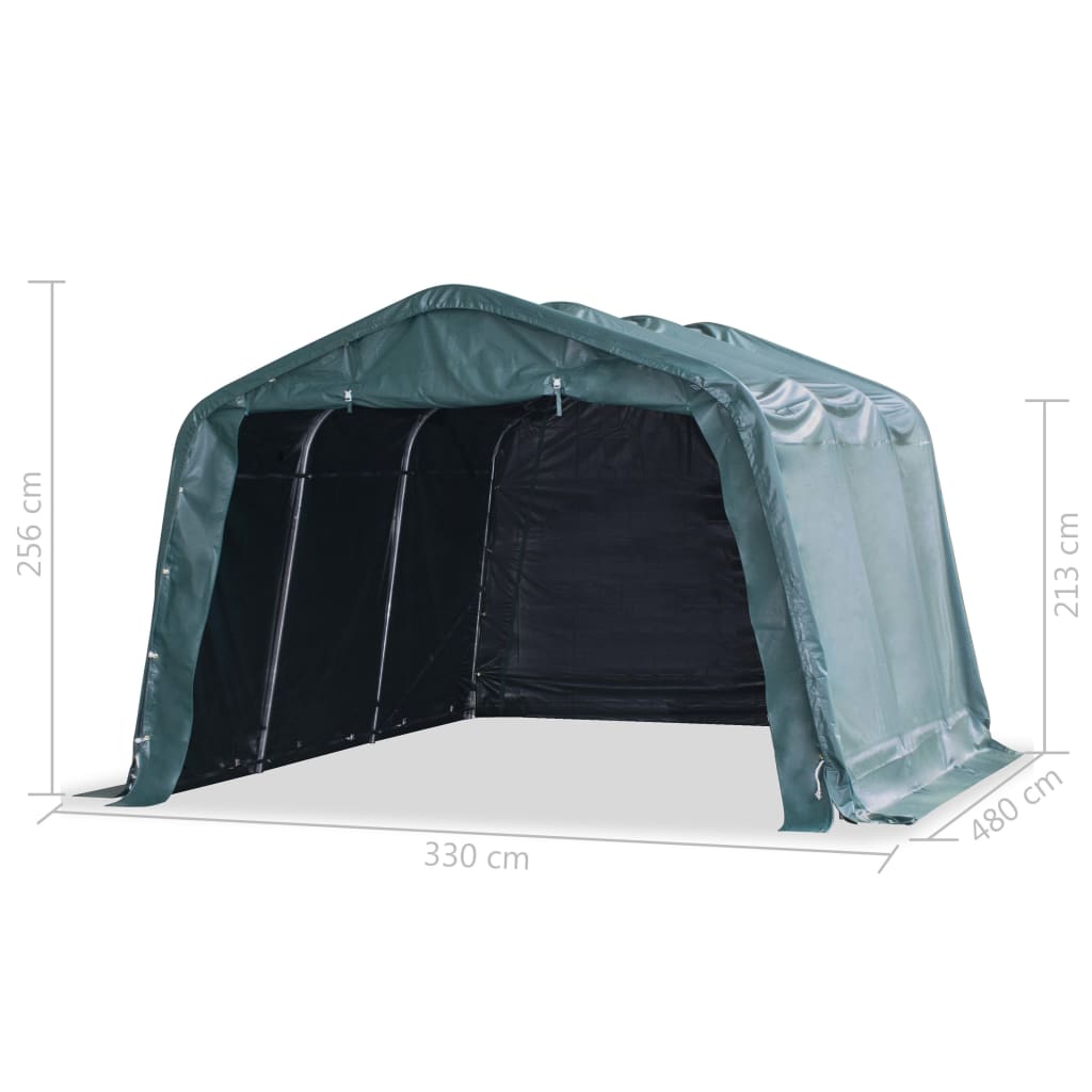 vidaXL Namiot dla bydła, PVC 550 g/m², 3,3 x 4,8 m, ciemnozielony