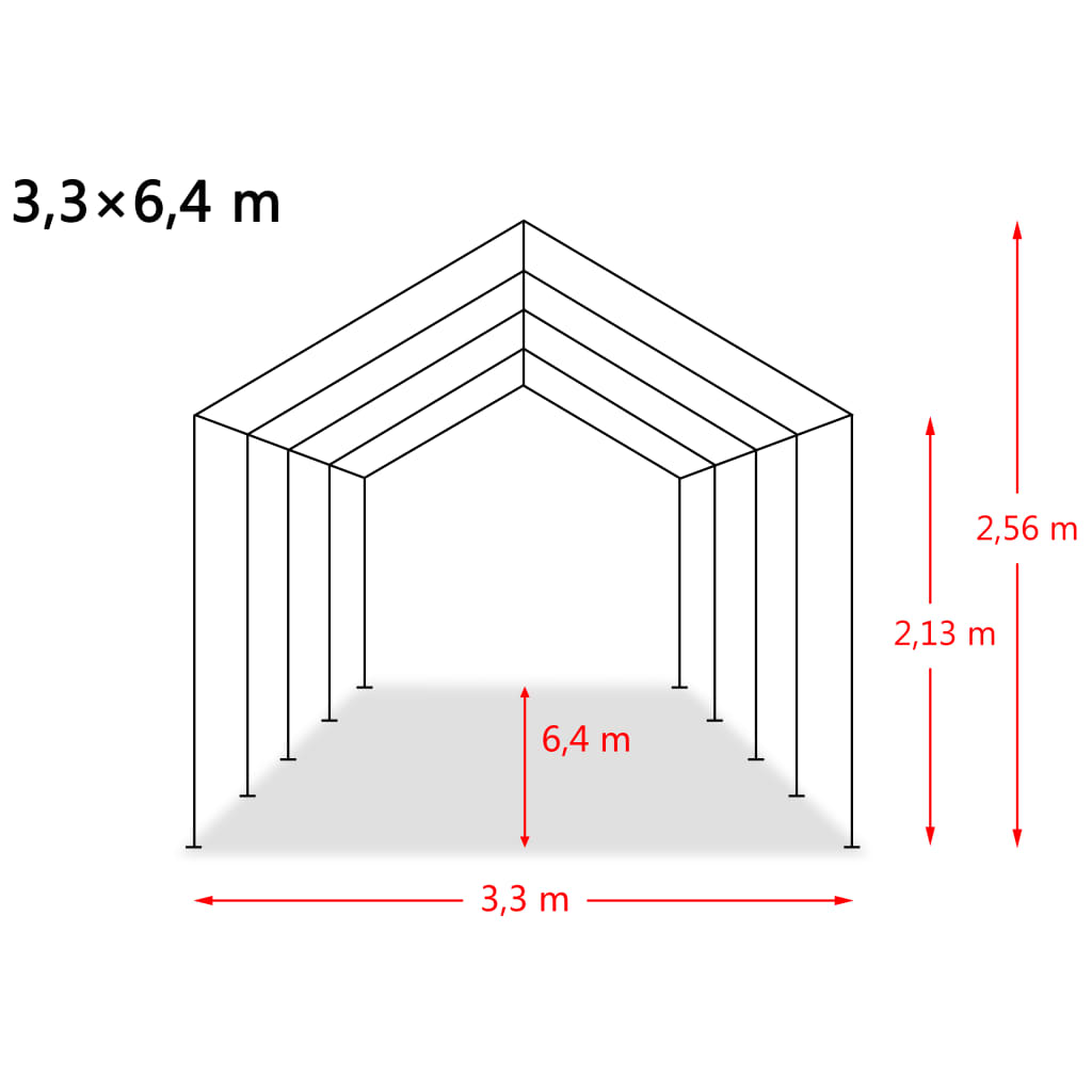 vidaXL Namiot dla bydła, PVC 550 g/m², 3,3 x 6,4 m, ciemnozielony