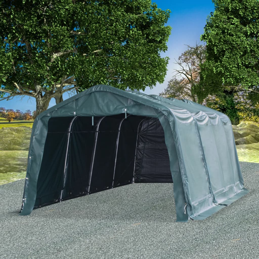 vidaXL Namiot dla bydła, PVC 550 g/m², 3,3 x 6,4 m, ciemnozielony