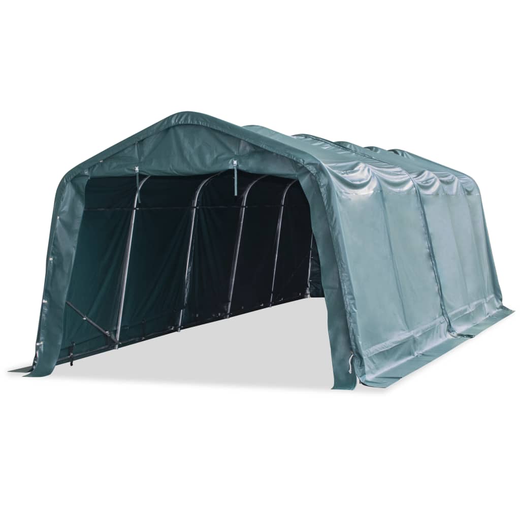 vidaXL Namiot dla bydła, PVC 550 g/m², 3,3 x 8 m, ciemnozielony