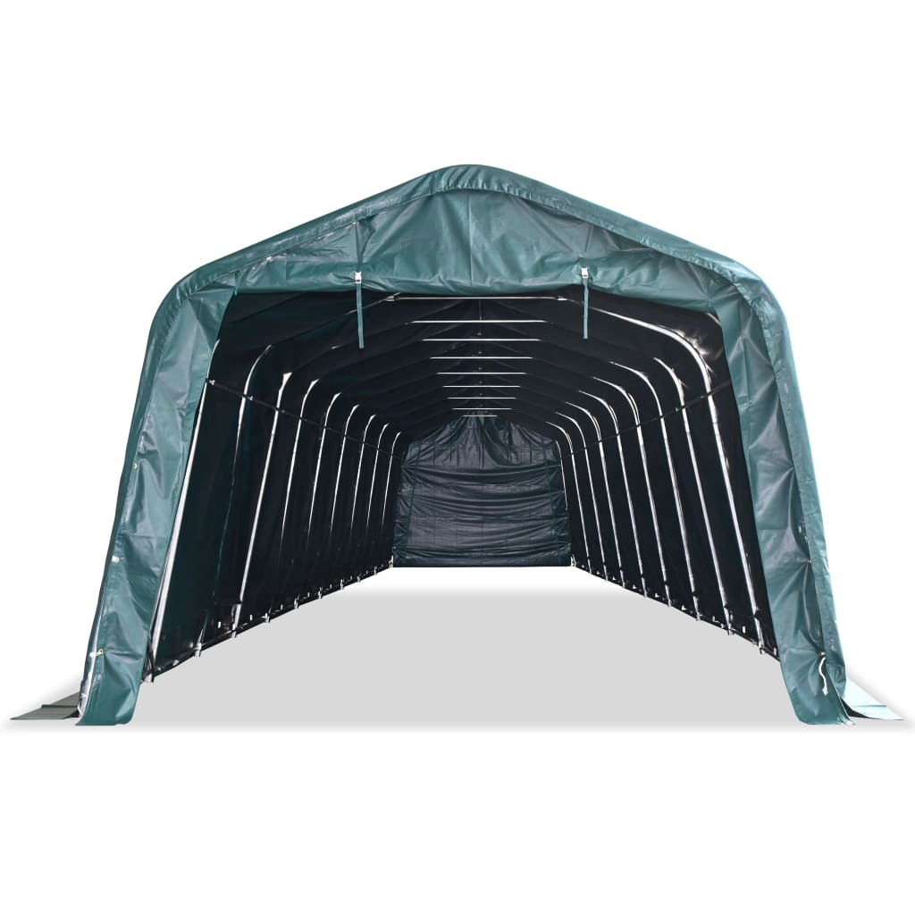 vidaXL Namiot dla bydła, PVC 550 g/m², 3,3 x 16 m, ciemnozielony