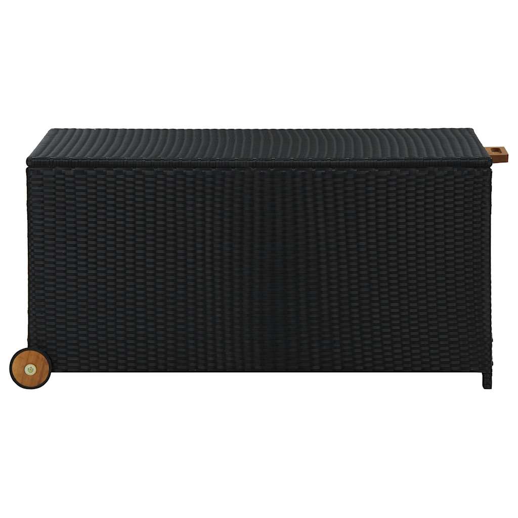 vidaXL Skrzynia ogrodowa, czarna, 120x65x61 cm, rattan PE