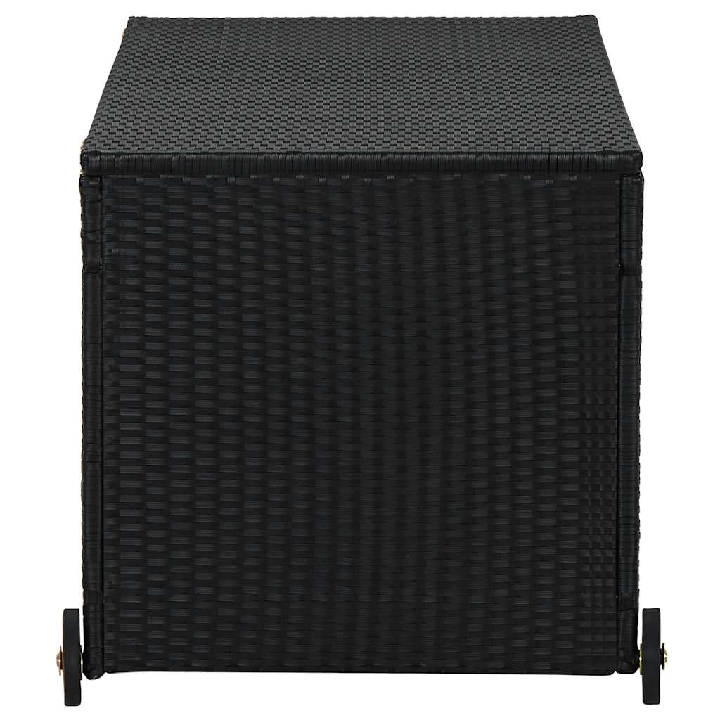 vidaXL Skrzynia ogrodowa, czarna, 120x65x61 cm, rattan PE