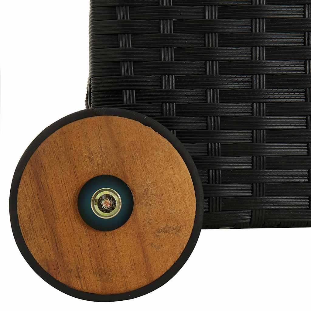 vidaXL Skrzynia ogrodowa, czarna, 120x65x61 cm, rattan PE