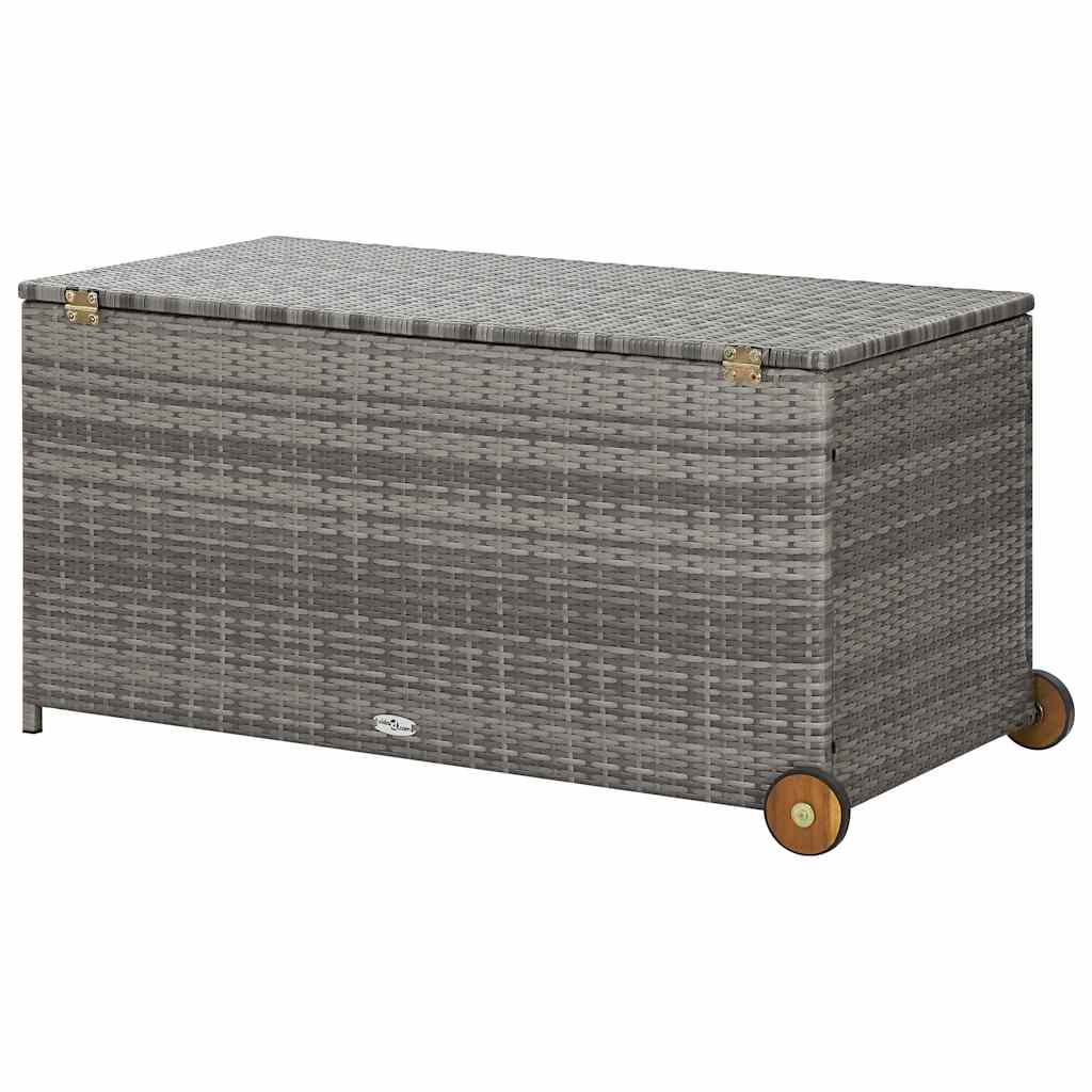 vidaXL Skrzynia ogrodowa, jasnoszara, 120x65x61 cm, polirattan