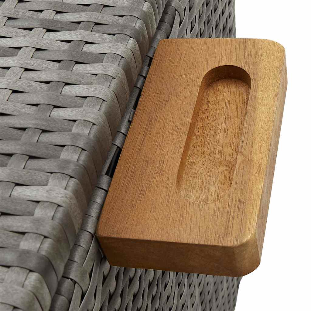 vidaXL Skrzynia ogrodowa, jasnoszara, 120x65x61 cm, polirattan