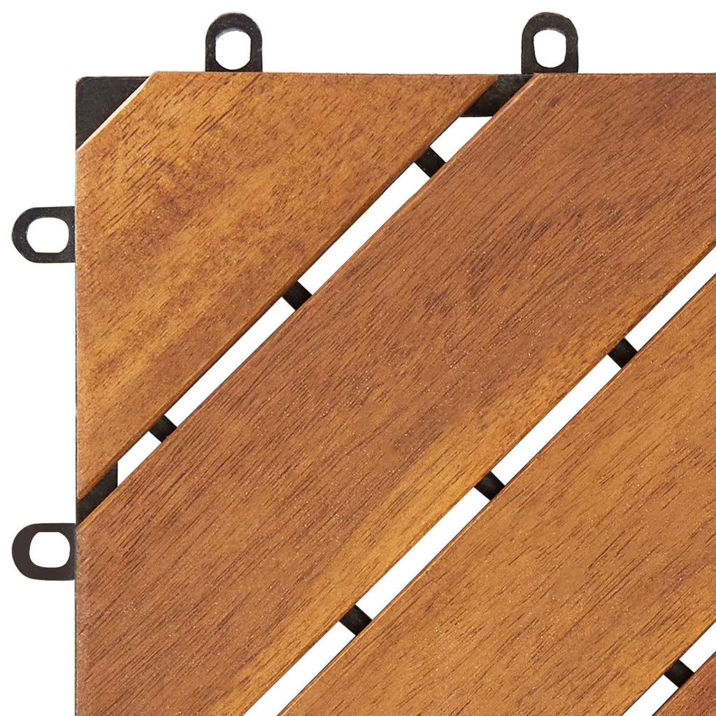 vidaXL Płytka Tarasowa 10 pcs Brązowy 30 x 30 cm Drewno Akacjowe