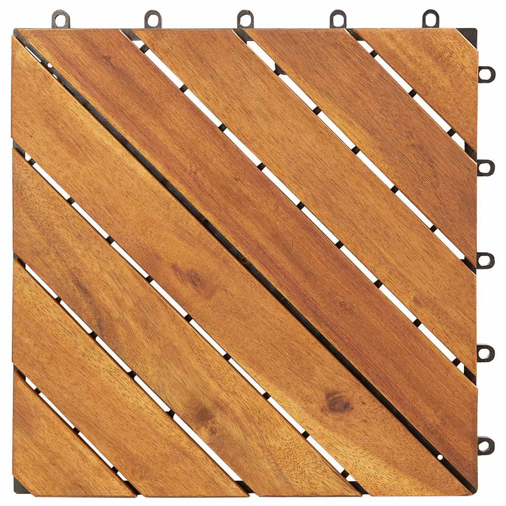 vidaXL Płytka Tarasowa 10 pcs Brązowy 30 x 30 cm Drewno Akacjowe