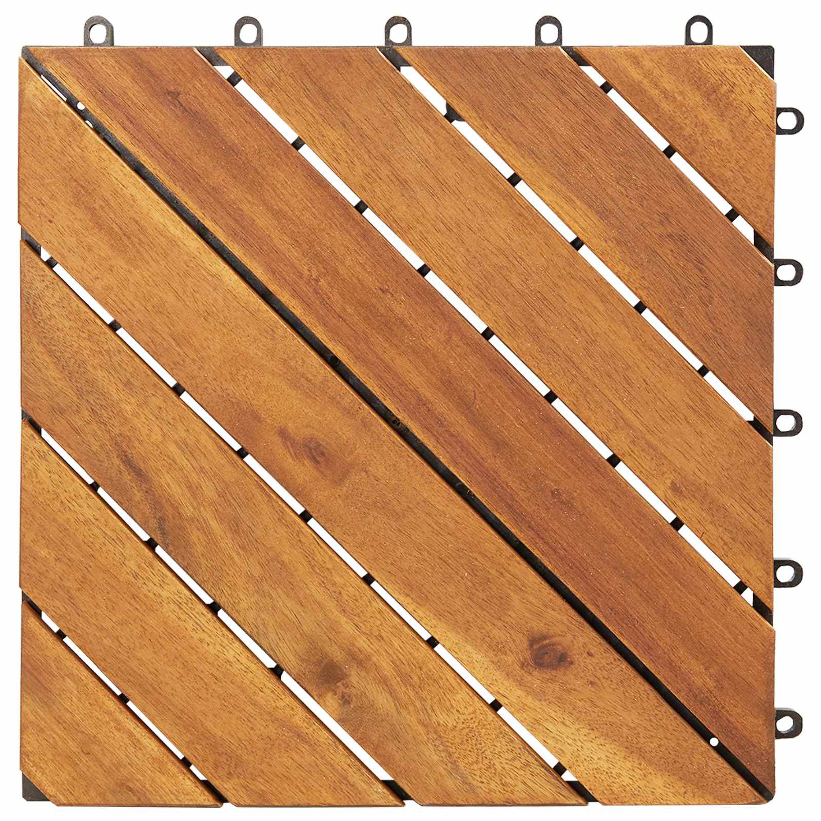 vidaXL Płytka Tarasowa 10 pcs Brązowy 30 x 30 cm Drewno Akacjowe