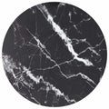 vidaXL Blat do stołu, czarny, Ø30x0,8 cm, szkło ze wzorem marmuru
