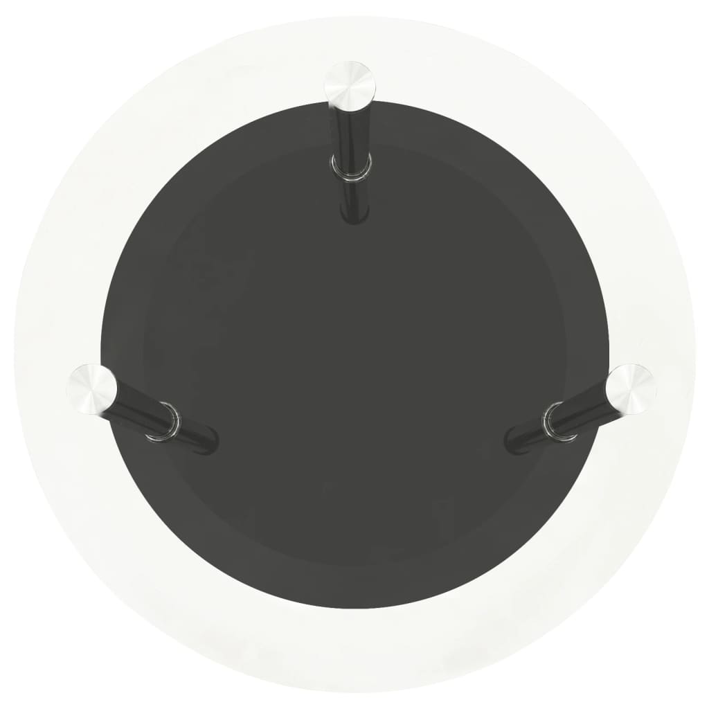 vidaXL 2-poziomowy stolik, 38 cm, przezroczyste/czarne szkło hartowane