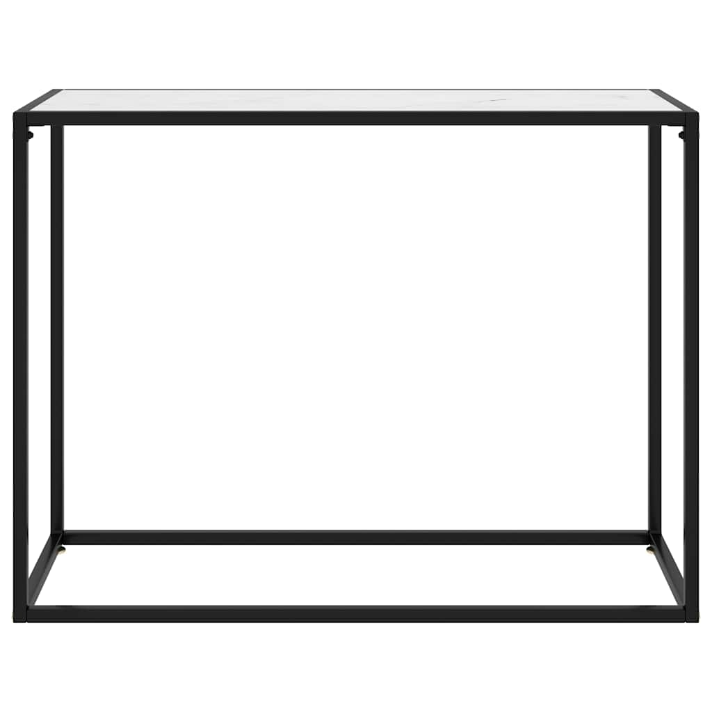 vidaXL Stolik konsolowy, biały, 100x35x75 cm, szkło hartowane
