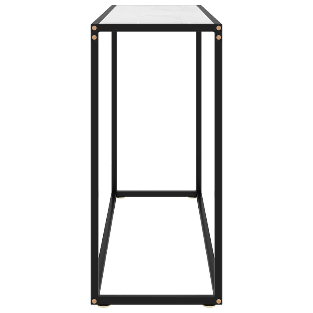 vidaXL Stolik konsolowy, biały, 100x35x75 cm, szkło hartowane