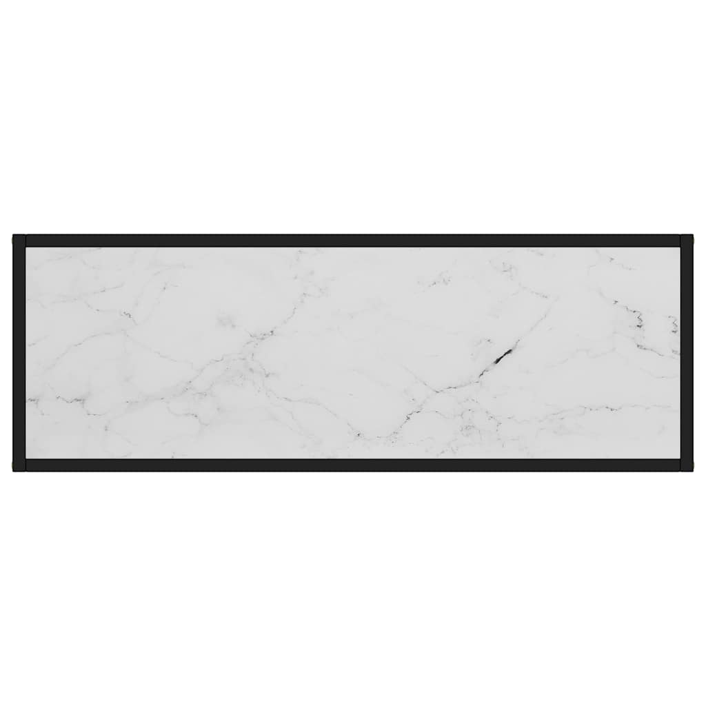 vidaXL Stolik konsolowy, biały, 100x35x75 cm, szkło hartowane