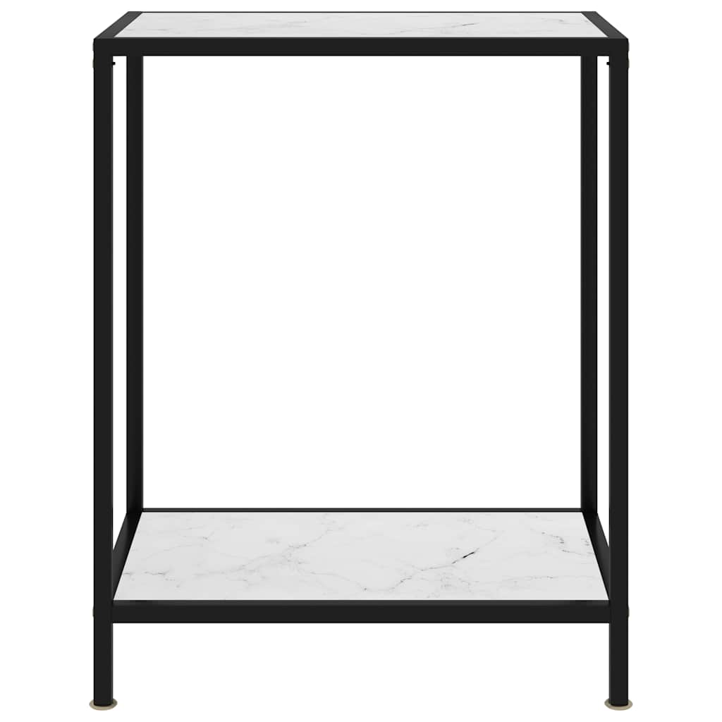 vidaXL Stolik konsolowy, biały, 60x35x75 cm, szkło hartowane