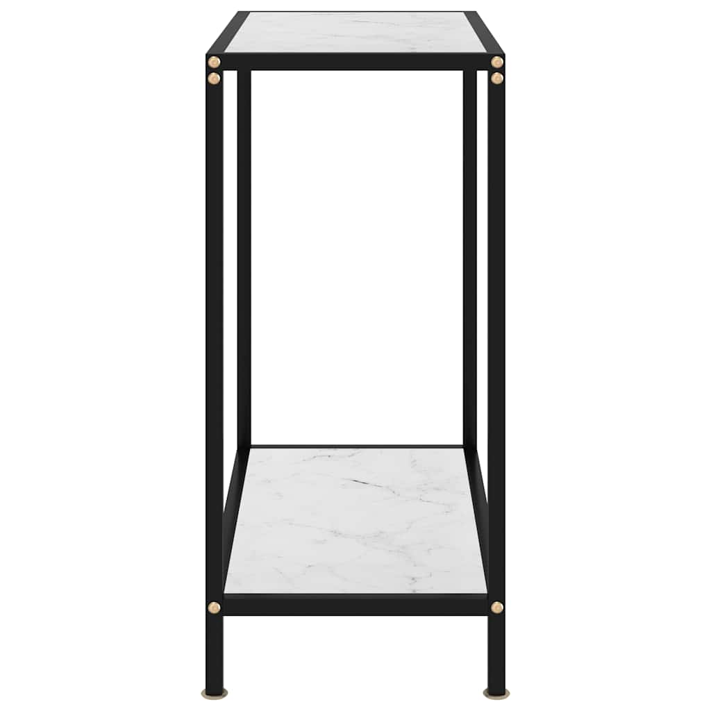 vidaXL Stolik konsolowy, biały, 60x35x75 cm, szkło hartowane