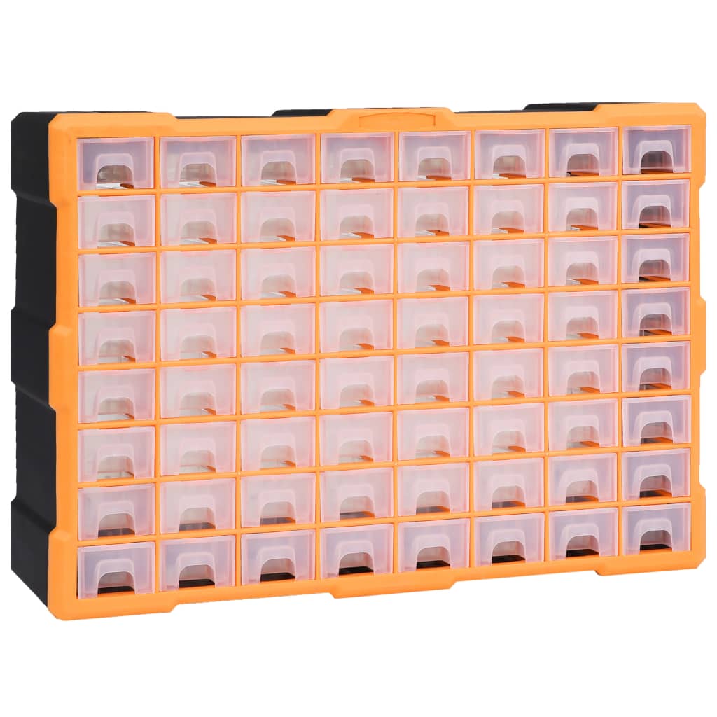 vidaXL Organizer z 64 szufladkami, 52x16x37,5 cm