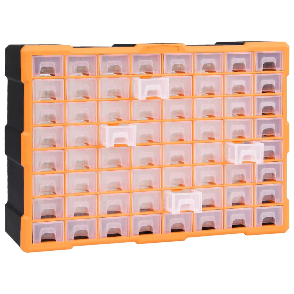 vidaXL Organizer z 64 szufladkami, 52x16x37,5 cm
